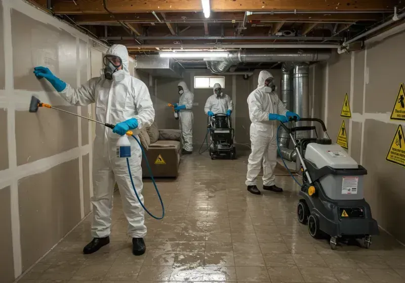 Basement Moisture Removal and Structural Drying process in Tulia, TX